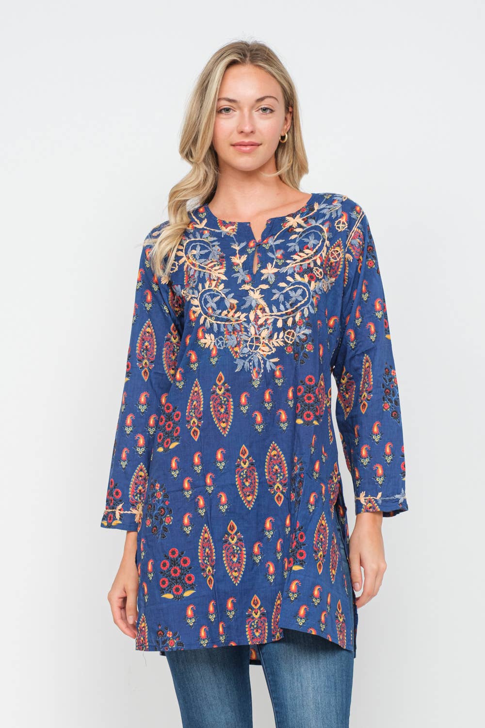 Flumeri Printed hand Embroidered Tunic