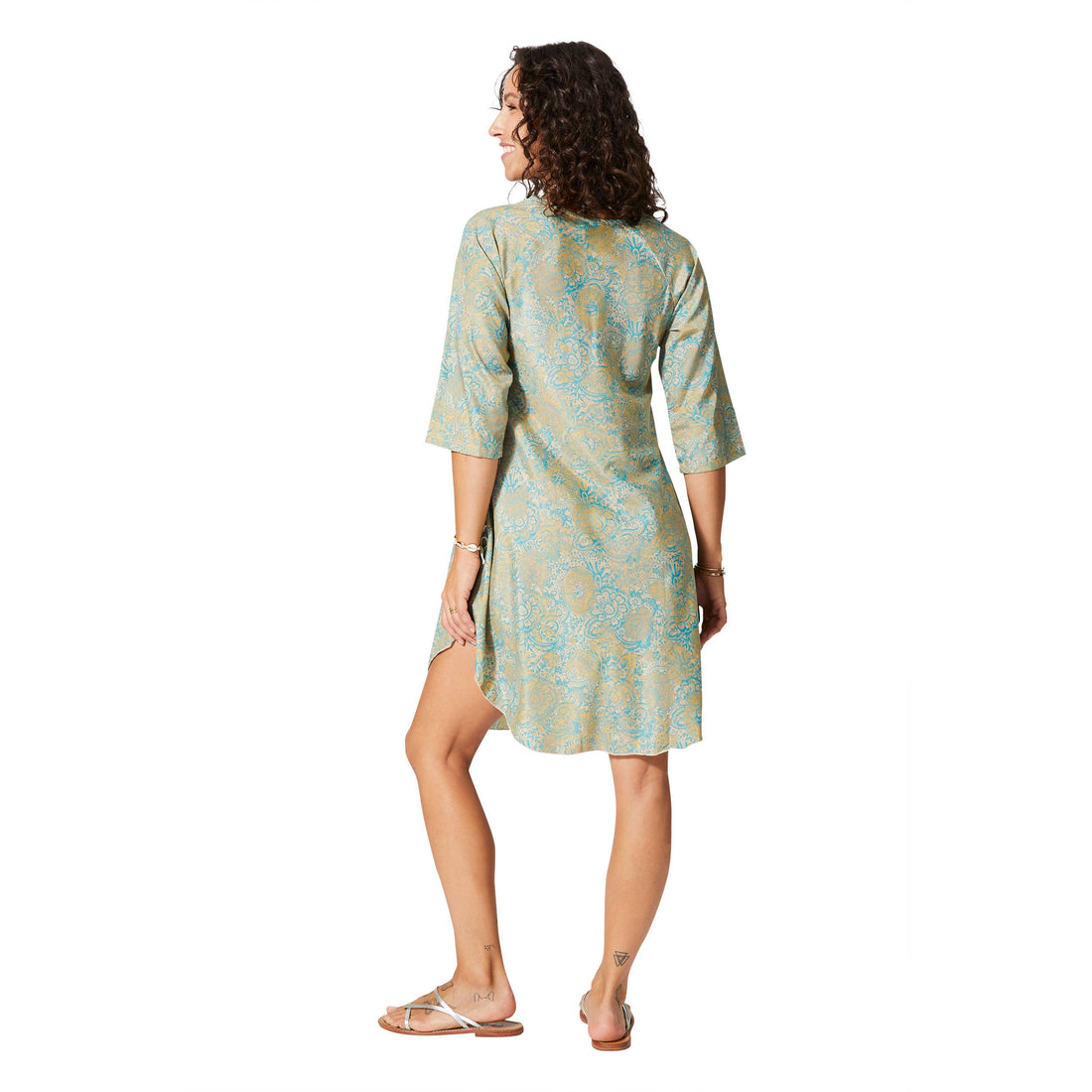 ANCORA 3/4 SLEEVE SHORT SUMMER DRESS