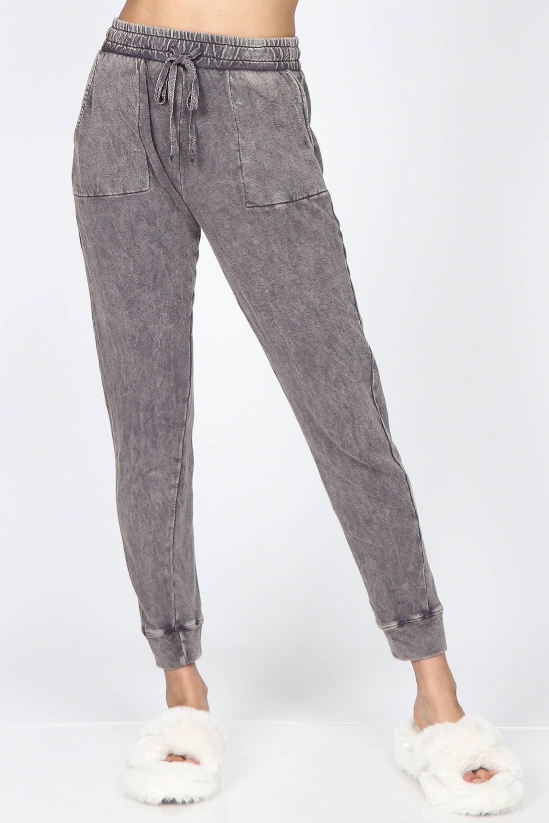 Ankle Length Mineral Wash Lounge Joggers