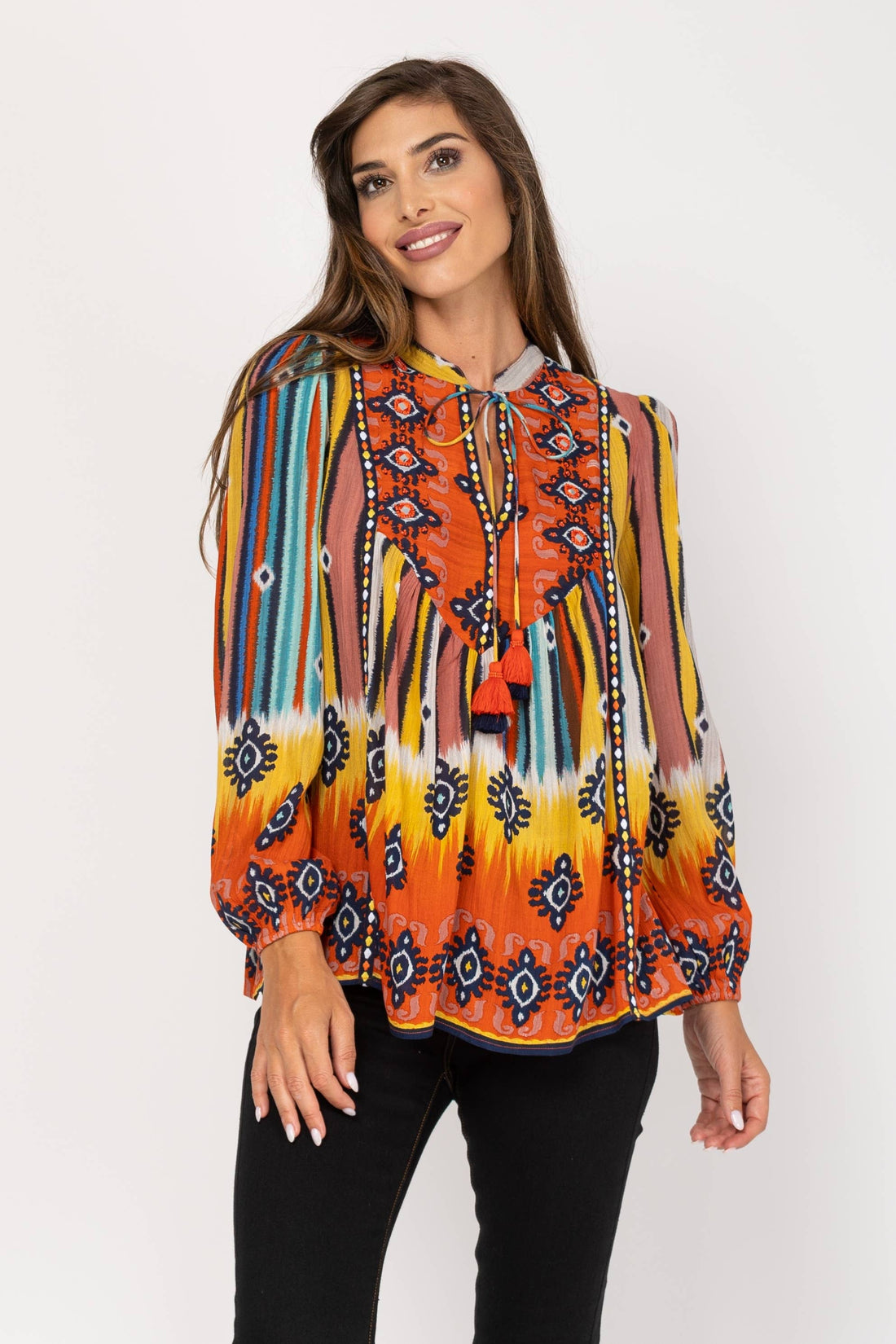 Ochre Printed Blouse