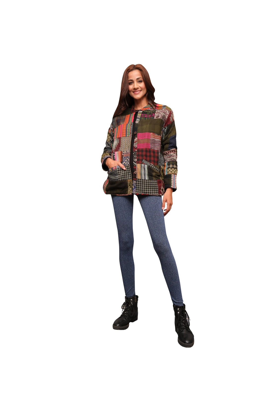 Boho Fleeced Patchwork Jacket