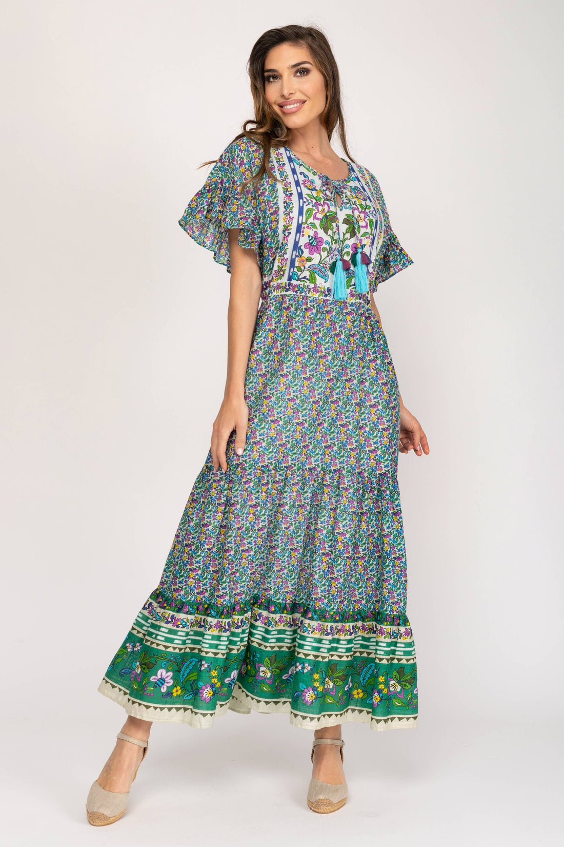 GRANADA LIBERTY EMBRODERED MAXI DRESS