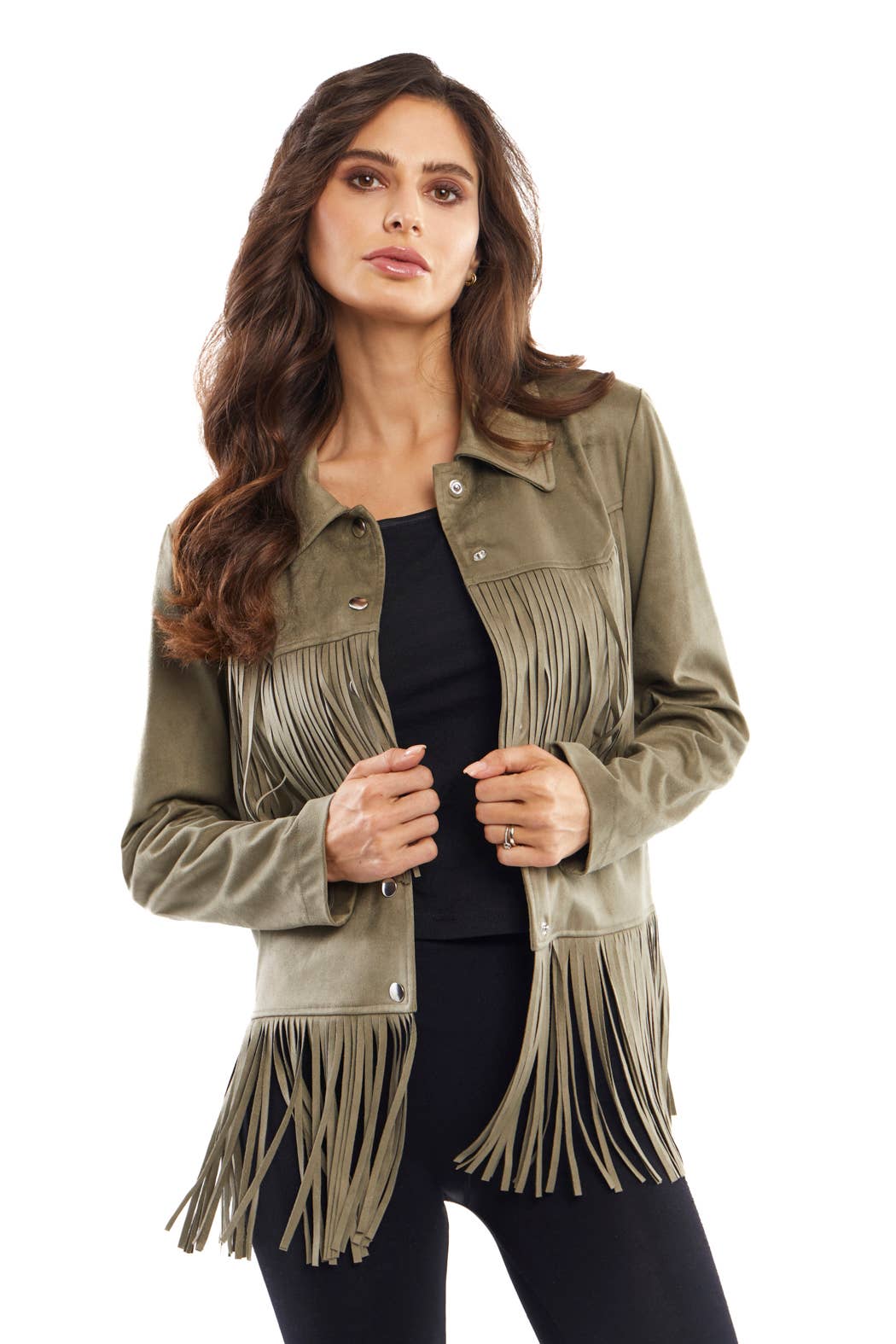 Vegan Suede Fringed Jacket