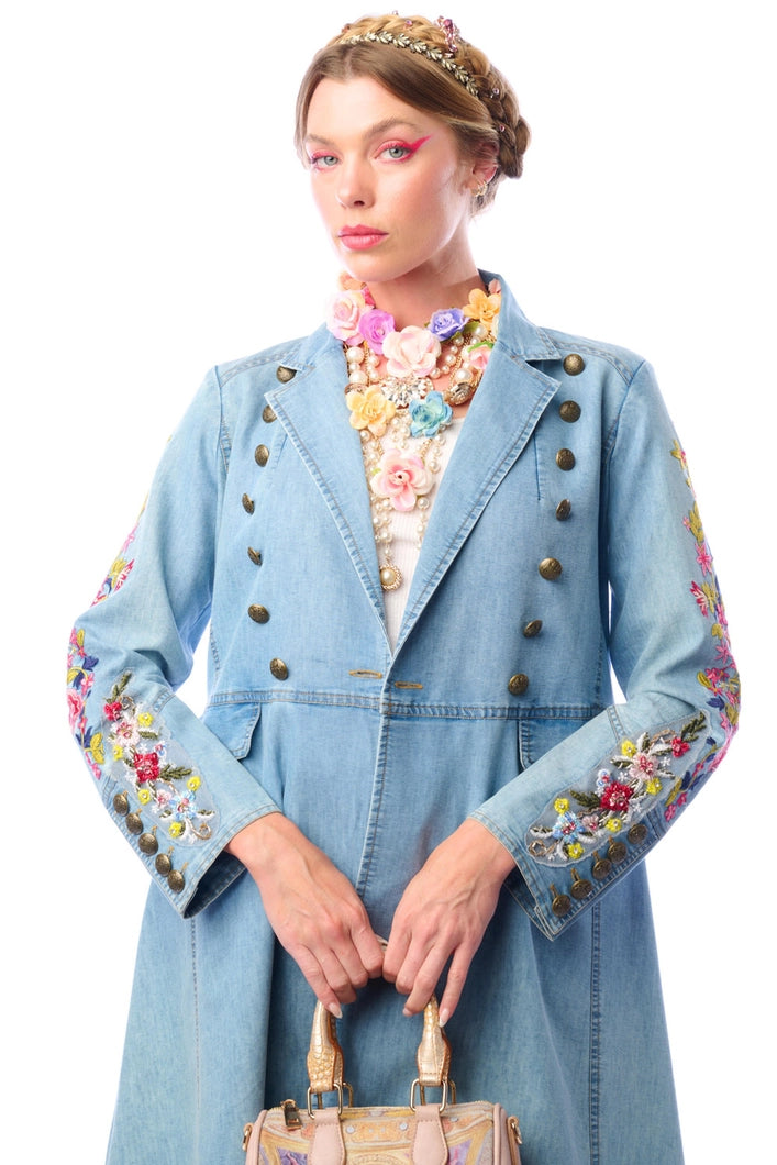 New Yorker Denim Embroidered Coat
